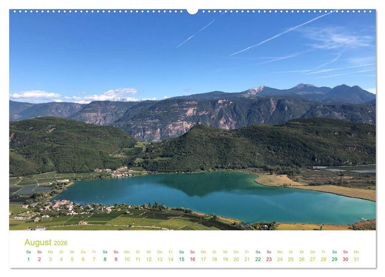 Produktbild: Der Kalterer See - Sch&ouml;nheit in S&uuml;dtirols S&uuml;den (hochwertiger Premium Wandkalender 2026 DIN A2 quer), Kunstdruck in Hochglanz