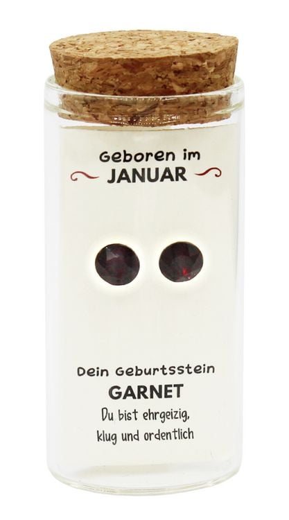 Produktbild: "Januar" Geburtsstein Ohrstecker im Gl&auml;schen