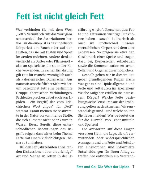 Produktbild: Fette und Fetts&auml;uren