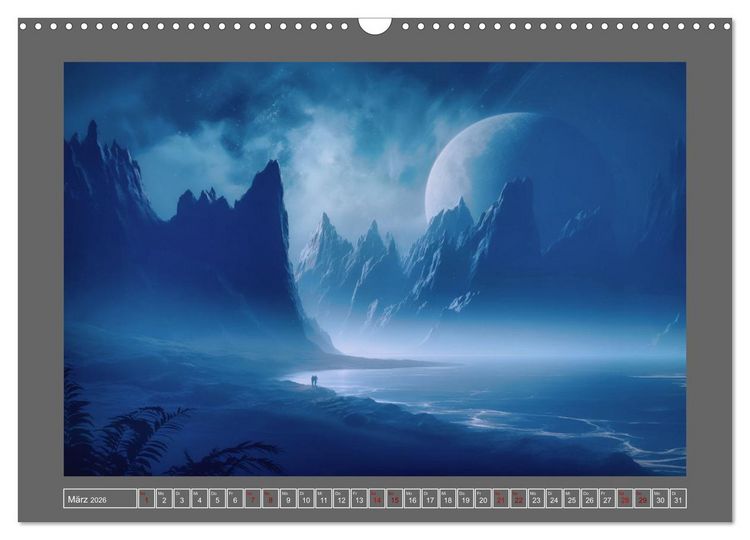 Produktbild: Tr&auml;umereien in Blau (Wandkalender 2026 DIN A3 quer), CALVENDO Monatskalender