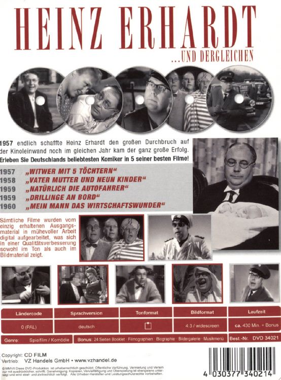 Produktbild: Heinz Erhardt ...und der gleichen - Box [5 DVDs]