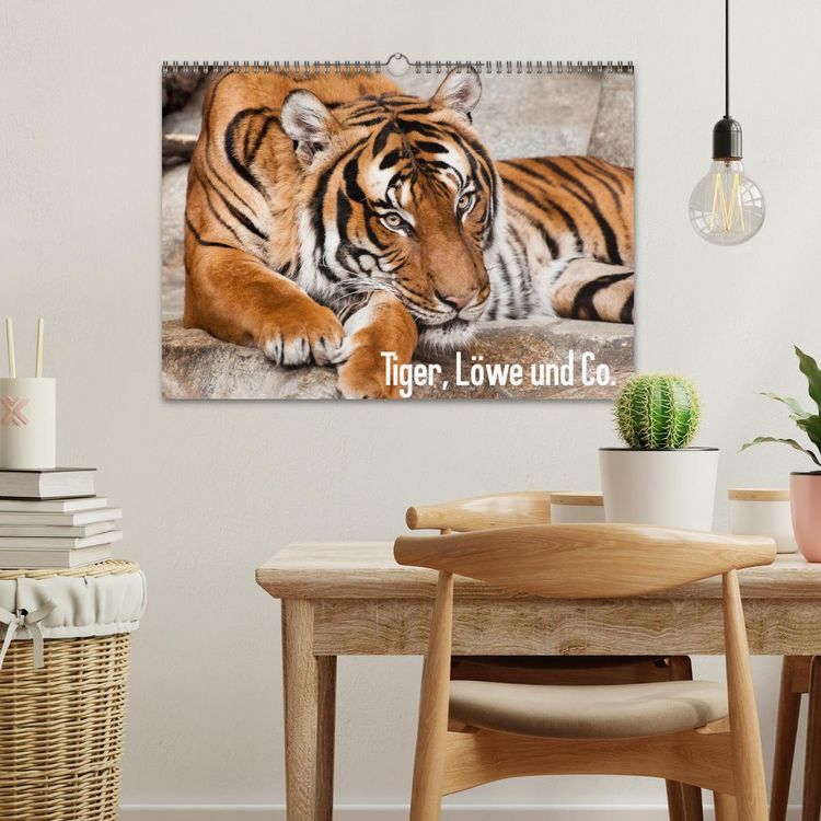 Produktbild: Tiger, L&ouml;we und Co. (Wandkalender 2026 DIN A3 quer), CALVENDO Monatskalender