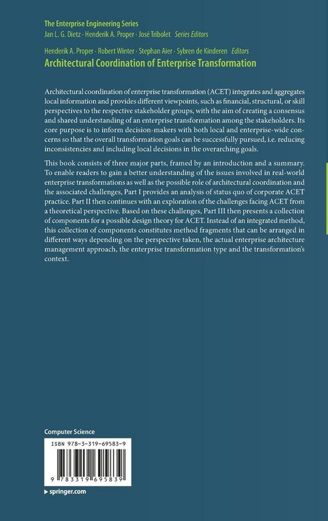 Produktbild: Architectural Coordination of Enterprise Transformation