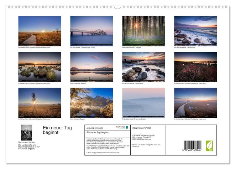 Produktbild: Ein neuer Tag beginnt (hochwertiger Premium Wandkalender 2026 DIN A2 quer), Kunstdruck in Hochglanz
