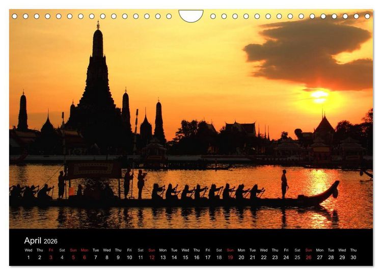 Produktbild: Monuments of Thailand 2026 (Wall Calendar 2026 DIN A4 landscape), CALVENDO 12 Month Wall Calendar