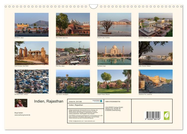 Produktbild: Indien, Rajasthan (Wandkalender 2027 DIN A3 quer), CALVENDO Monatskalender