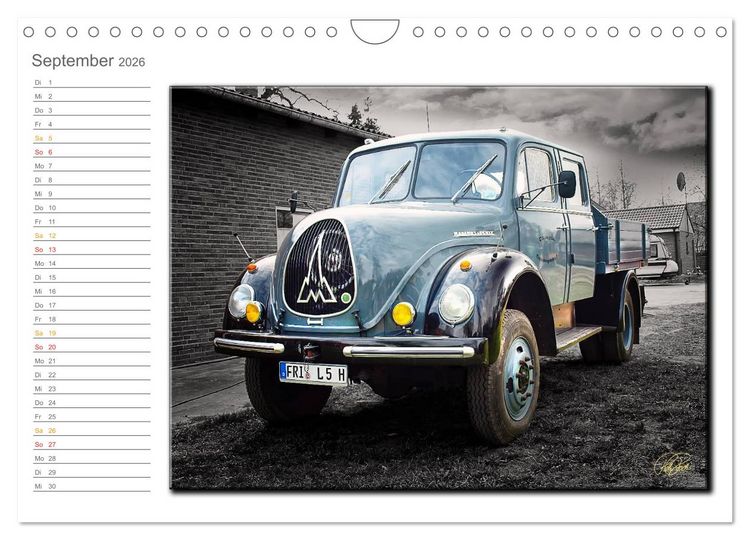 Produktbild: Oldtimer - nostalgische Trecker und Lastwagen (Wandkalender 2026 DIN A4 quer), CALVENDO Monatskalender