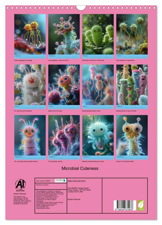 Produktbild: Microbial Cuteness (Wall Calendar 2026 DIN A3 portrait), CALVENDO 12 Month Wall Calendar