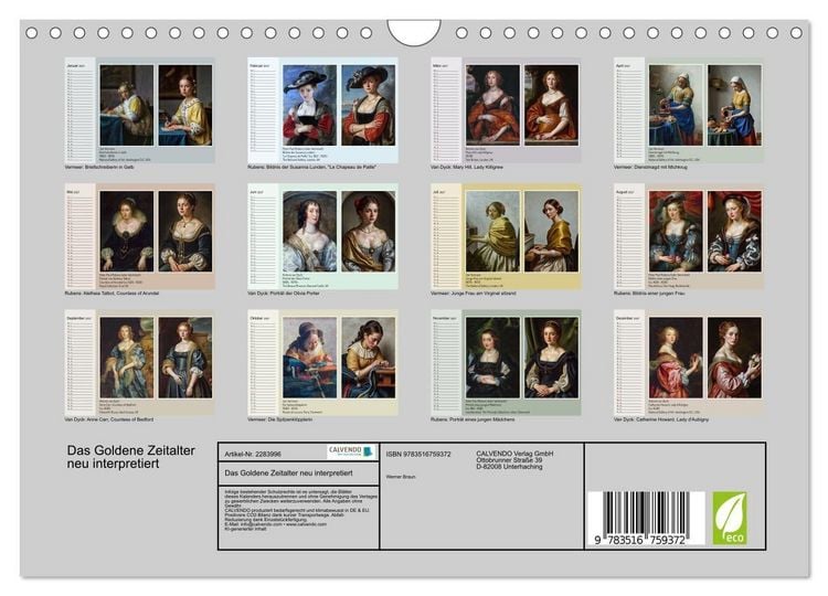 Produktbild: Das Goldene Zeitalter neu interpretiert (Wandkalender 2027 DIN A4 quer), CALVENDO Monatskalender