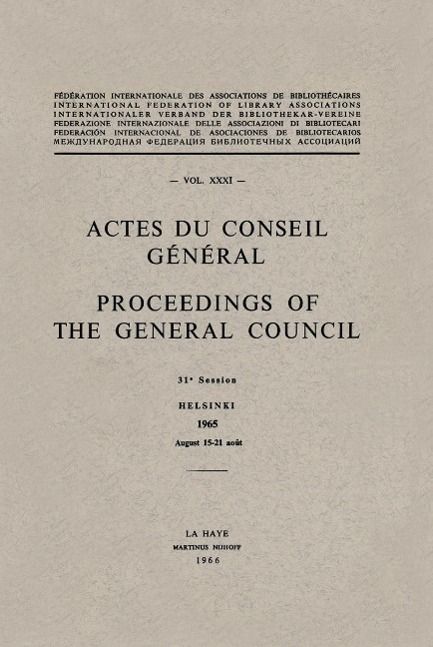Produktbild: Actes du Conseil G&eacute;n&eacute;ral Proceedings of the General Council