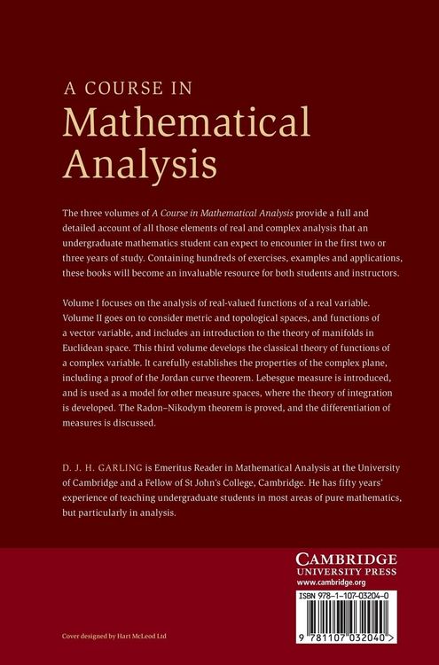 Produktbild: A Course in Mathematical Analysis