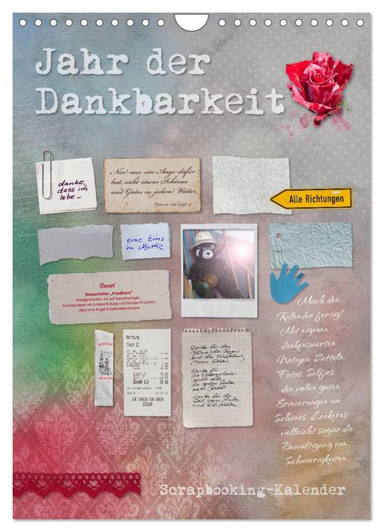 Produktbild: Jahr der Dankbarkeit &ndash; Scrapbooking-Kalender (Wandkalender 2026 DIN A4 hoch), CALVENDO Monatskalender