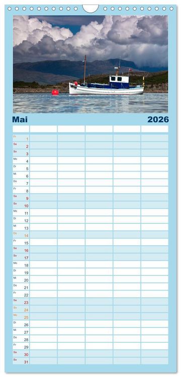 Produktbild: Familienplaner 2026 - Schottland - Wildes Land im Norden mit 5 Spalten (Wandkalender, 21 x 45 cm) CALVENDO