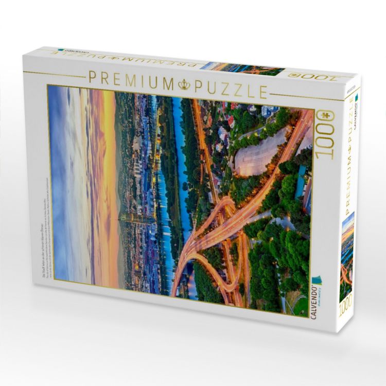 Produktbild: CALVENDO Puzzle Die Stadt Wien an der sch&ouml;nen blauen Donau | 1000 Teile Lege-Gr&ouml;&szlig;e 64x48cm Foto-Puzzle f&uuml;r gl&uuml;ckliche Stunden