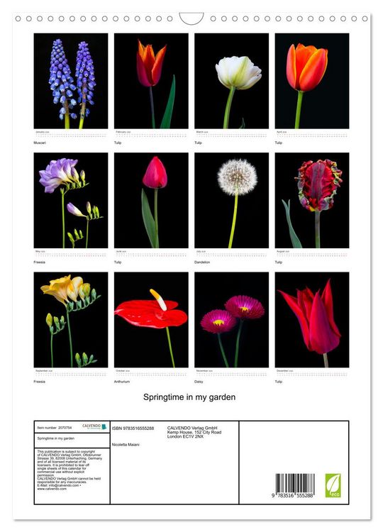 Produktbild: Springtime in my garden (Wall Calendar 2026 DIN A3 portrait), CALVENDO 12 Month Wall Calendar