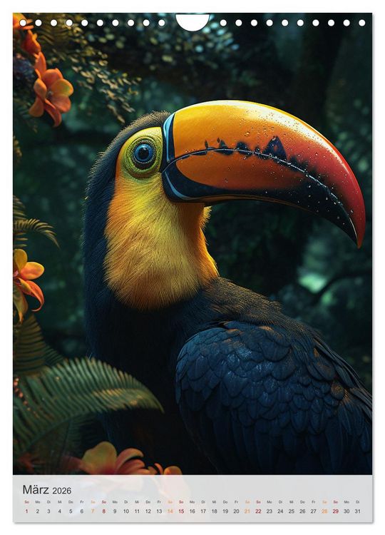 Produktbild: Fantastische Vogelwelt (Wandkalender 2026 DIN A4 hoch), CALVENDO Monatskalender