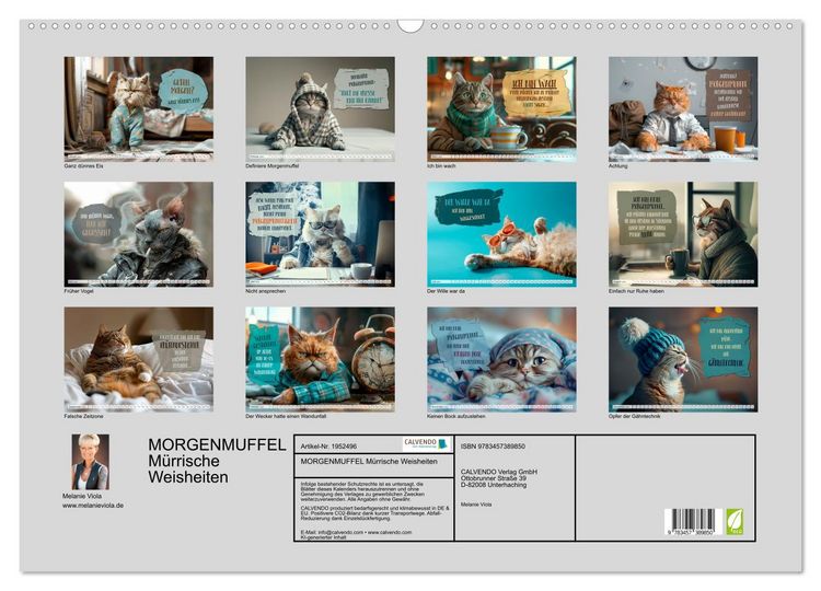 Produktbild: MORGENMUFFEL M&uuml;rrische Weisheiten (Wandkalender 2026 DIN A2 quer), CALVENDO Monatskalender