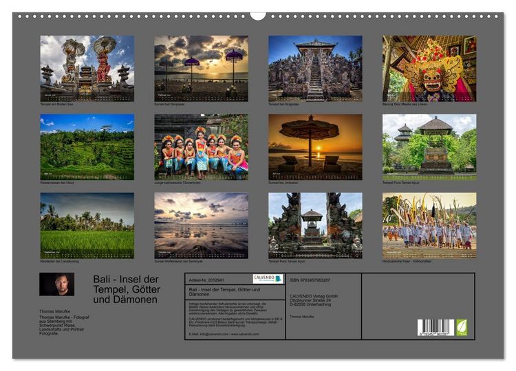 Produktbild: Bali - Insel der Tempel, G&ouml;tter und D&auml;monen (Wandkalender 2026 DIN A2 quer), CALVENDO Monatskalender