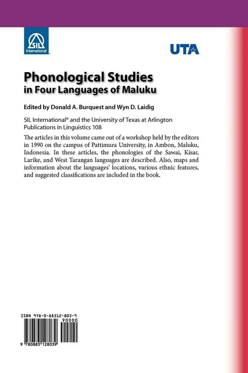 Produktbild: Phonological Studies in Four Languages of Maluku