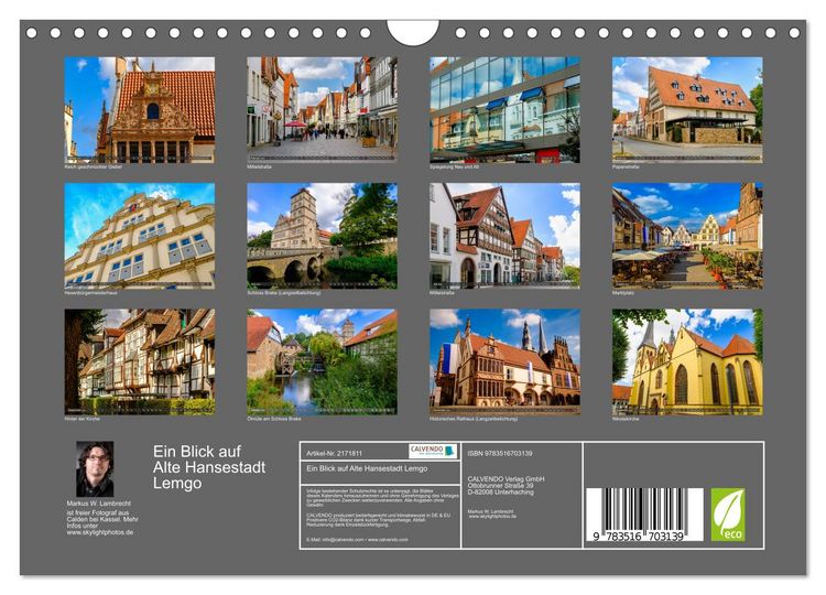 Produktbild: Ein Blick auf Alte Hansestadt Lemgo (Wandkalender 2026 DIN A4 quer), CALVENDO Monatskalender