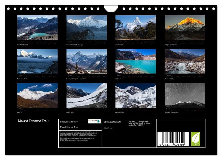 Produktbild: Mount Everest Trek (Wall Calendar 2026 DIN A4 landscape), CALVENDO 12 Month Wall Calendar