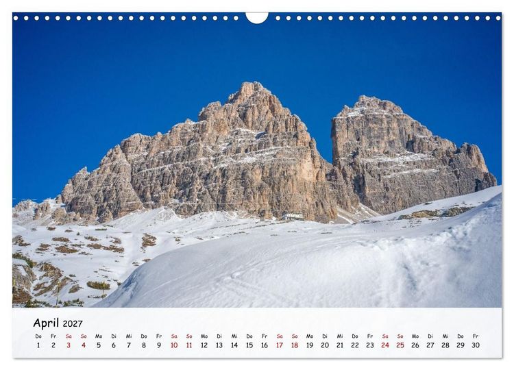 Produktbild: Drei Zinnen-Wanderung: Vom Misurinasee bis nach oben zum Rienzplateau (Wandkalender 2027 DIN A3 quer), CALVENDO Monatskalender