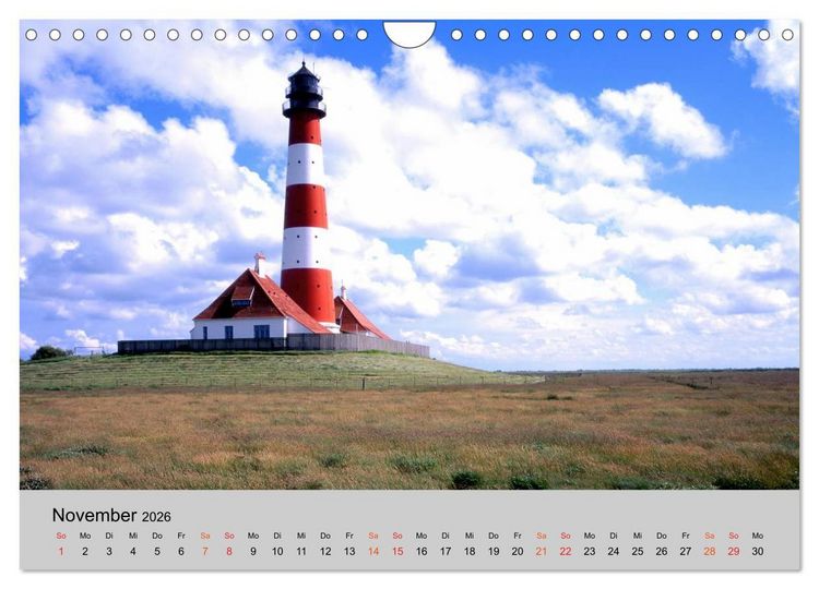 Produktbild: Schleswig-Holstein, Urlaubsland zwischen Nord- und Ostsee (Wandkalender 2026 DIN A4 quer), CALVENDO Monatskalender