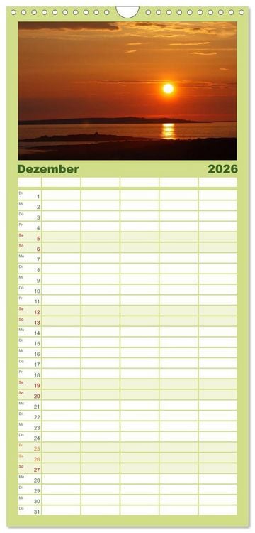 Produktbild: Familienplaner 2026 - Irlands vielf&auml;ltige Landschaften mit 5 Spalten (Wandkalender, 21 x 45 cm) CALVENDO