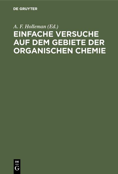 Produktbild: Einfache Versuche auf dem Gebiete der organischen Chemie