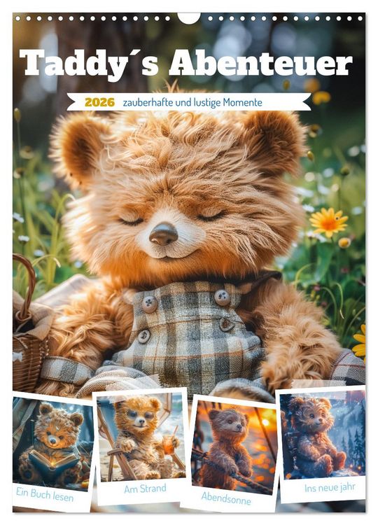 Produktbild: Taddy&acute;s Abenteuer (Wandkalender 2026 DIN A3 hoch), CALVENDO Monatskalender