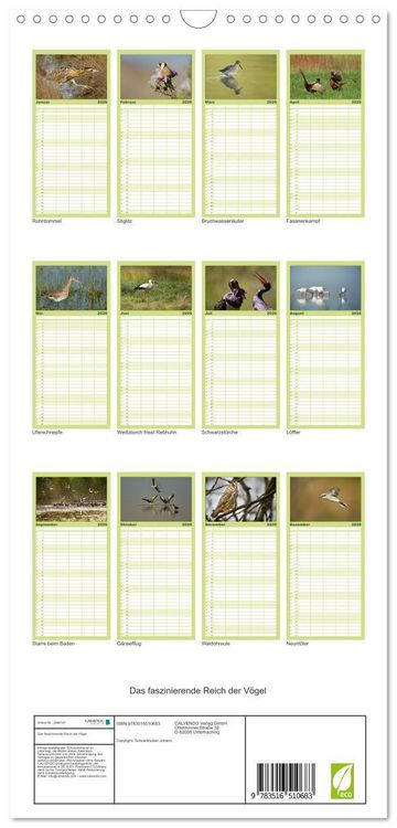 Produktbild: Familienplaner 2026 - Das faszinierende Reich der V&ouml;gel mit 5 Spalten (Wandkalender, 21 x 45 cm) CALVENDO