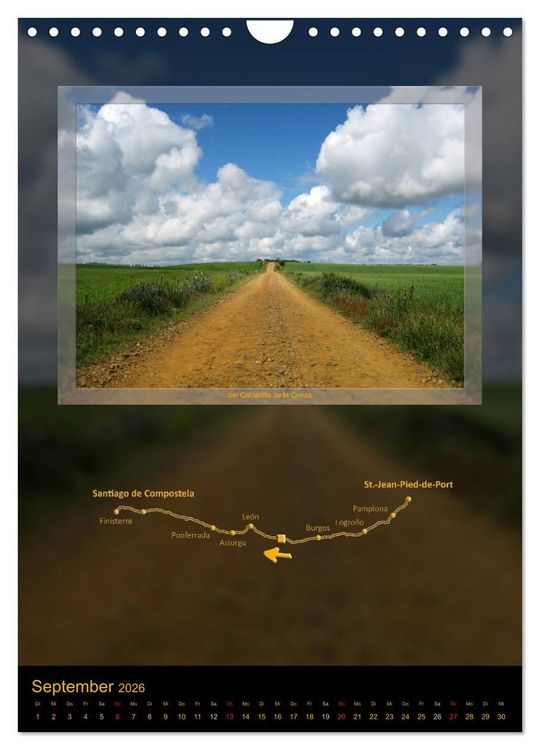 Produktbild: Jakobsweg - Camino Franc&eacute;s (Wandkalender 2026 DIN A4 hoch), CALVENDO Monatskalender