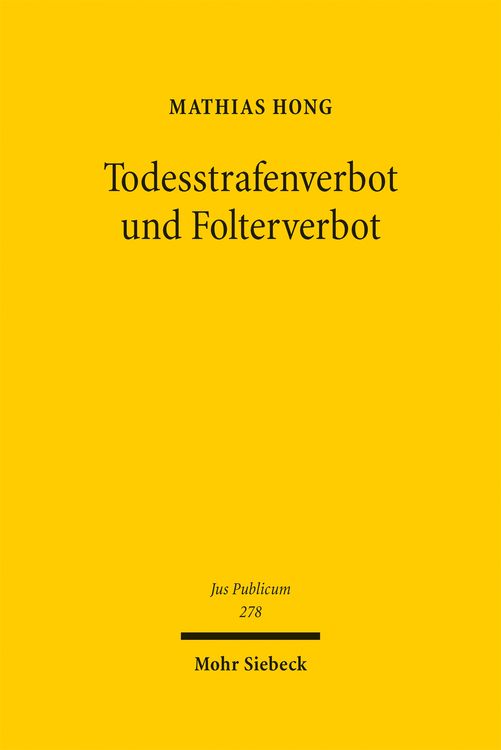 Produktbild: Todesstrafenverbot und Folterverbot