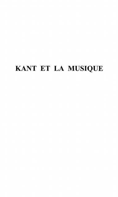 Produktbild: Kant et la musique