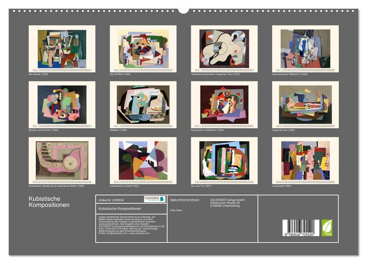 Produktbild: Kubistische Kompositionen (hochwertiger Premium Wandkalender 2026 DIN A2 quer), Kunstdruck in Hochglanz
