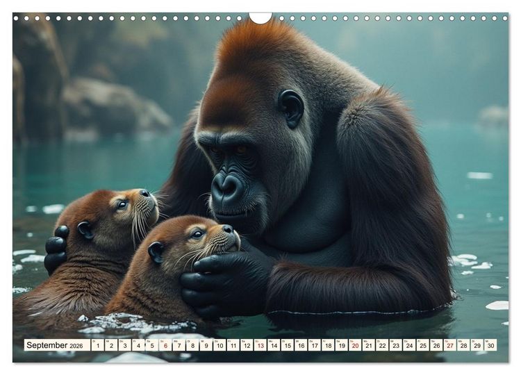 Produktbild: Ungew&ouml;hnliche Tierfreundschaften (Wandkalender 2026 DIN A3 quer), CALVENDO Monatskalender