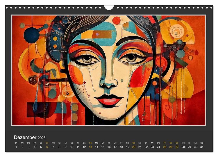 Produktbild: Frauenportr&auml;ts mit dekonstruktivem Ansatz (Wandkalender 2026 DIN A3 quer), CALVENDO Monatskalender