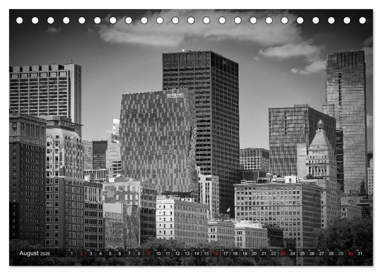Produktbild: CHICAGO Monochrom (Tischkalender 2026 DIN A5 quer), CALVENDO Monatskalender