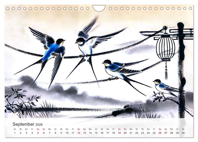 Produktbild: Das Leben der Schwalben - Getragen von Wind und Freiheit (Wandkalender 2026 DIN A4 quer), CALVENDO Monatskalender