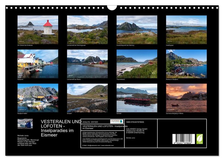 Produktbild: VESTERALEN UND LOFOTEN - Inselparadies im Eismeer (Wandkalender 2026 DIN A3 quer), CALVENDO Monatskalender