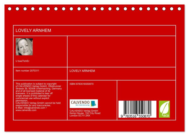 Produktbild: LOVELY ARNHEM (Desk Calendar 2026 DIN A5 landscape), CALVENDO 12 Month DeskCalendar