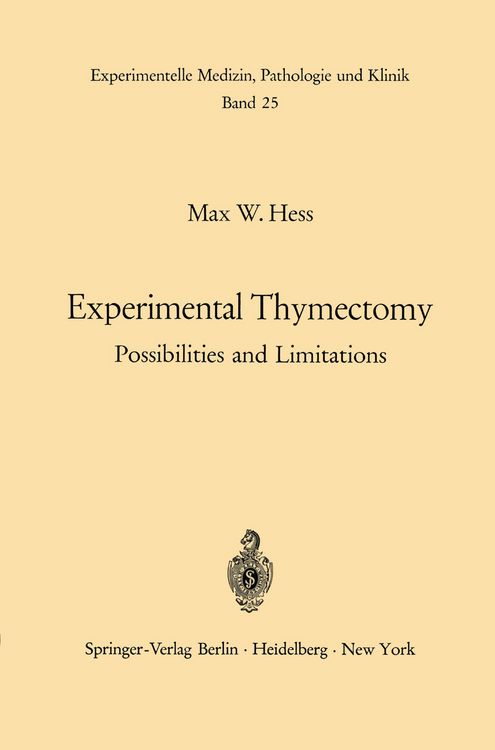 Produktbild: Experimental Thymectomy