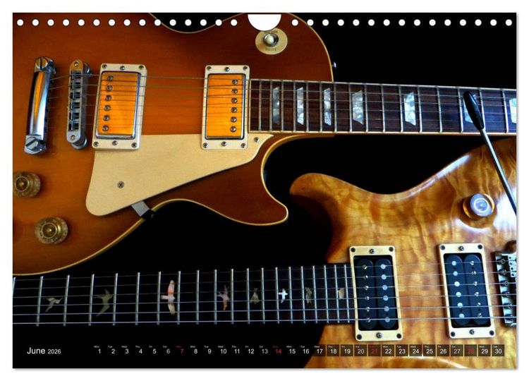 Produktbild: ROCK GUITARS Snapshots (Wall Calendar 2026 DIN A4 landscape), CALVENDO 12 Month Wall Calendar