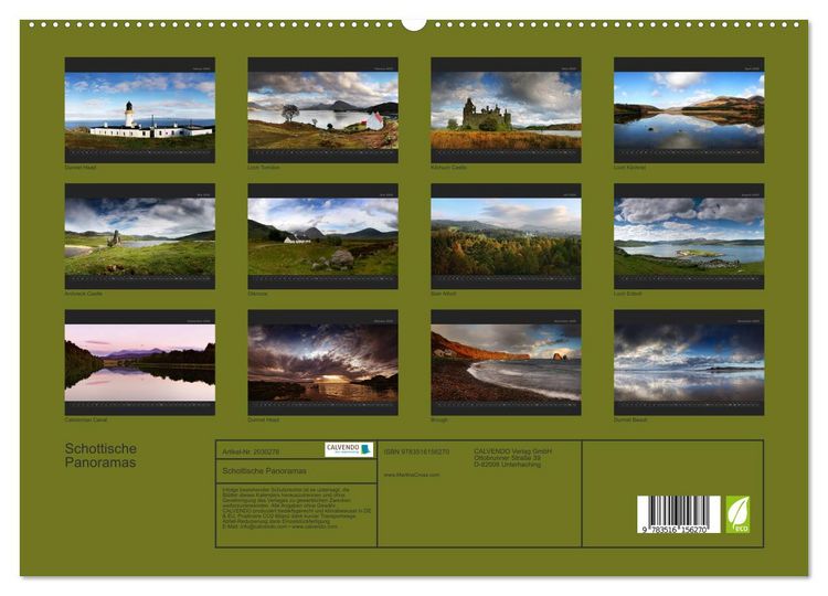 Produktbild: Schottische Panoramas (hochwertiger Premium Wandkalender 2026 DIN A2 quer), Kunstdruck in Hochglanz