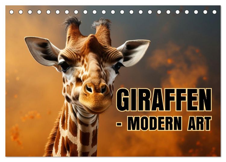 Produktbild: GIRAFFEN - Modern Art (Tischkalender 2026 DIN A5 quer), CALVENDO Monatskalender