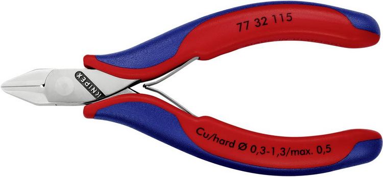 Produktbild: Knipex 77 32 115 Elektronik- u. Feinmechanik Seitenschneider mit Facette 115mm