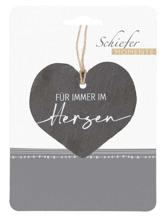 Produktbild: Herzanh&auml;nger aus Schiefer - F&uuml;r immer im Herzen