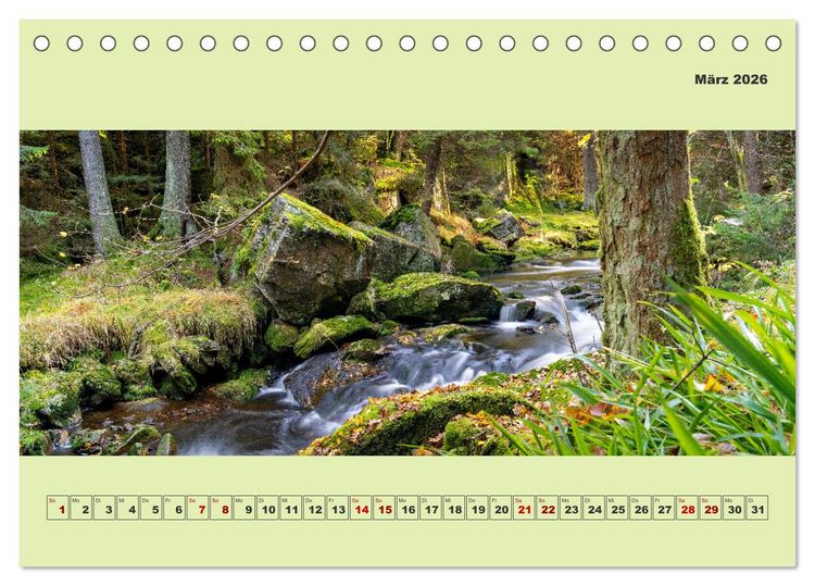 Produktbild: Die schwarze Pockau im Herbstgewand (Tischkalender 2026 DIN A5 quer), CALVENDO Monatskalender
