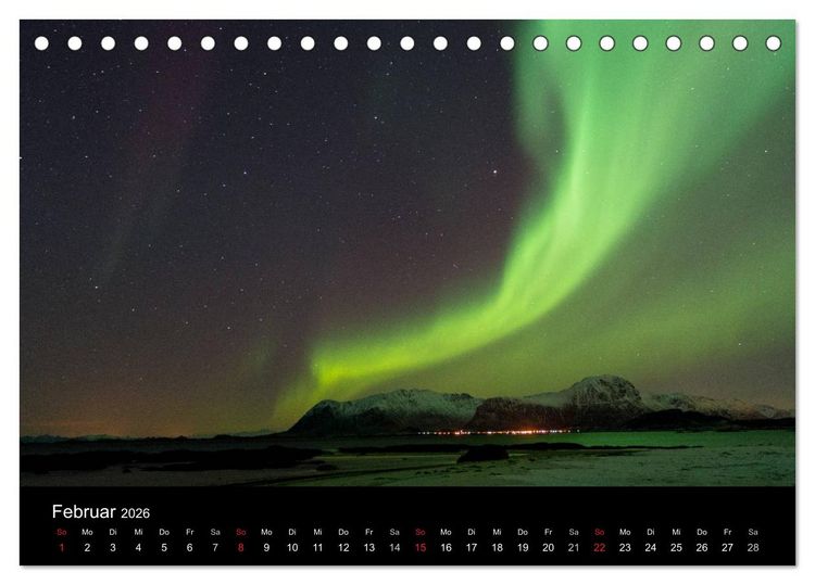 Produktbild: Skandinavien - Im Licht des Nordens (Tischkalender 2026 DIN A5 quer), CALVENDO Monatskalender