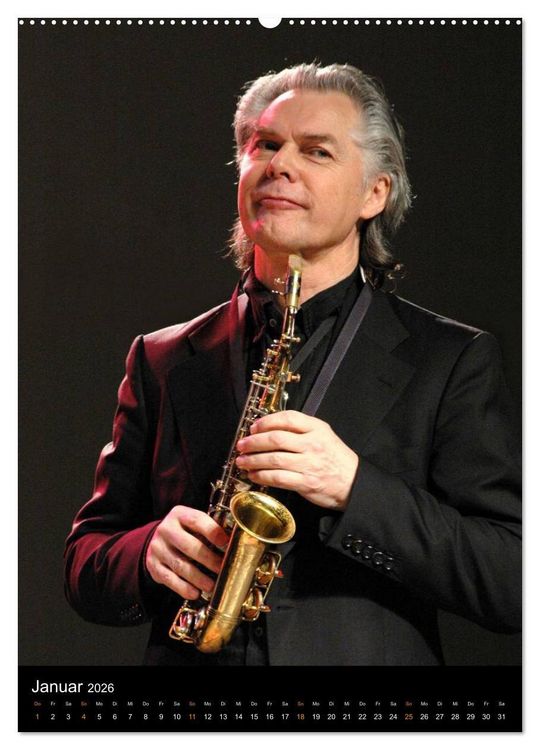 Produktbild: Jazz Saxophonisten 2026 (Wandkalender 2026 DIN A2 hoch), CALVENDO Monatskalender